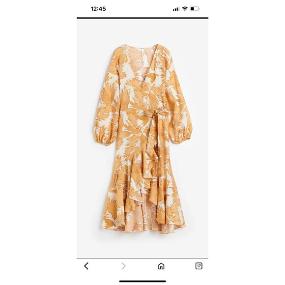 H&M Maxi Wrap Dress Myntra Beige Cream  Small - Picture 1 of 6